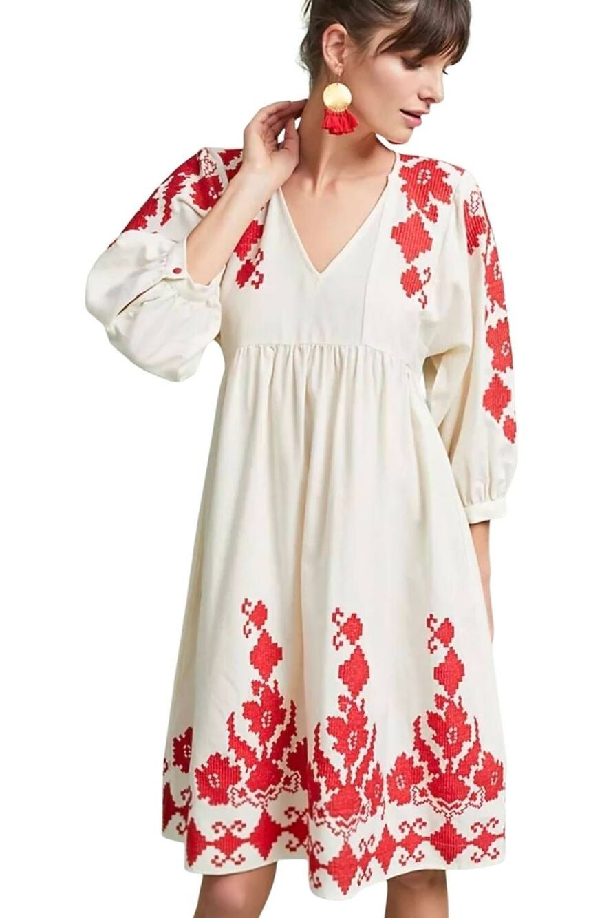 Anthropologie Velvet by Graham & Spencer Embroidered Dress Size M